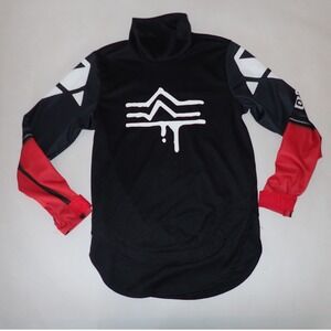 Fortnite Kids Drift Costume Top Long Sleeve Mock Neck Shirt Black Red Size M